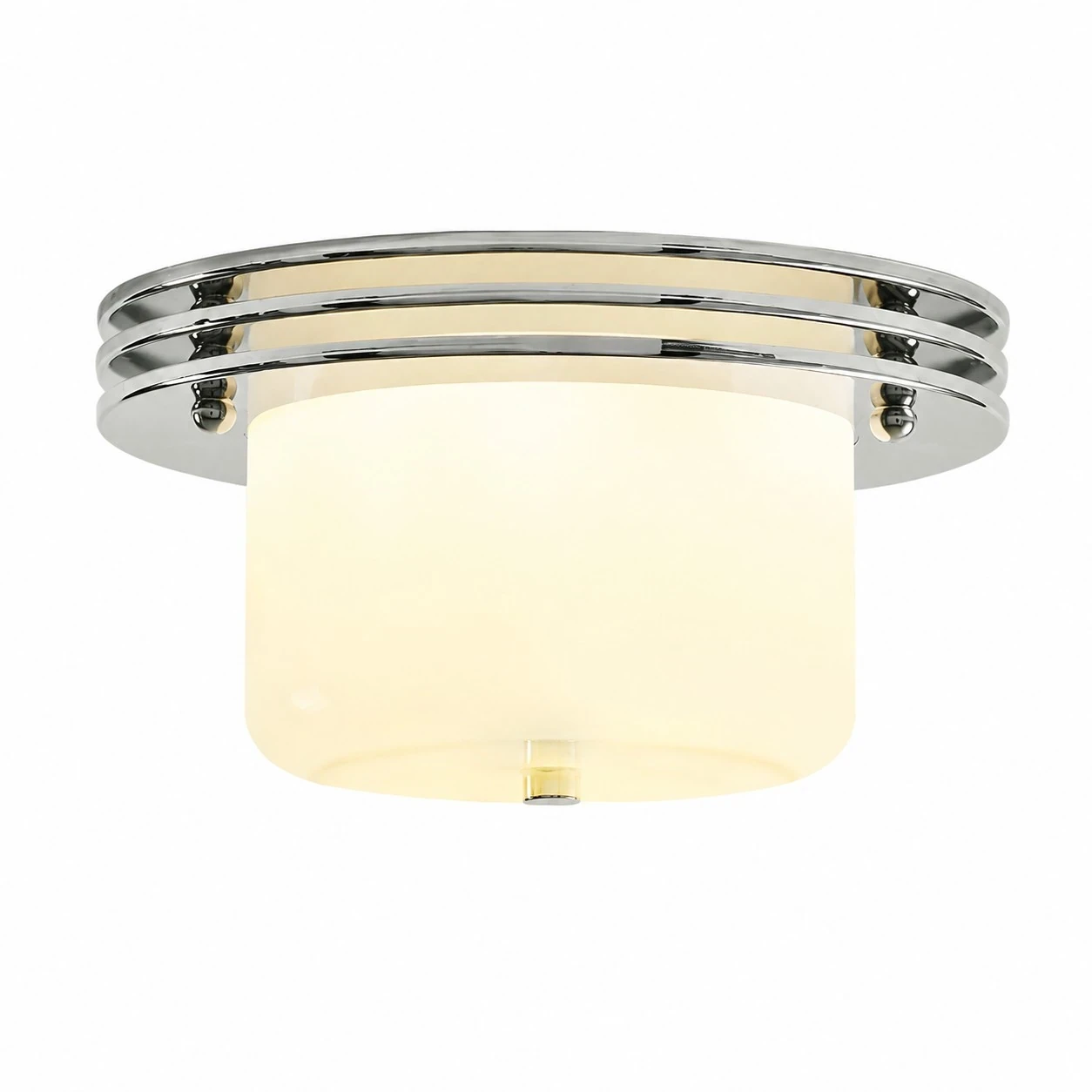 Zenthoris chrome and milky white 30 cm flush mount ceiling fixture