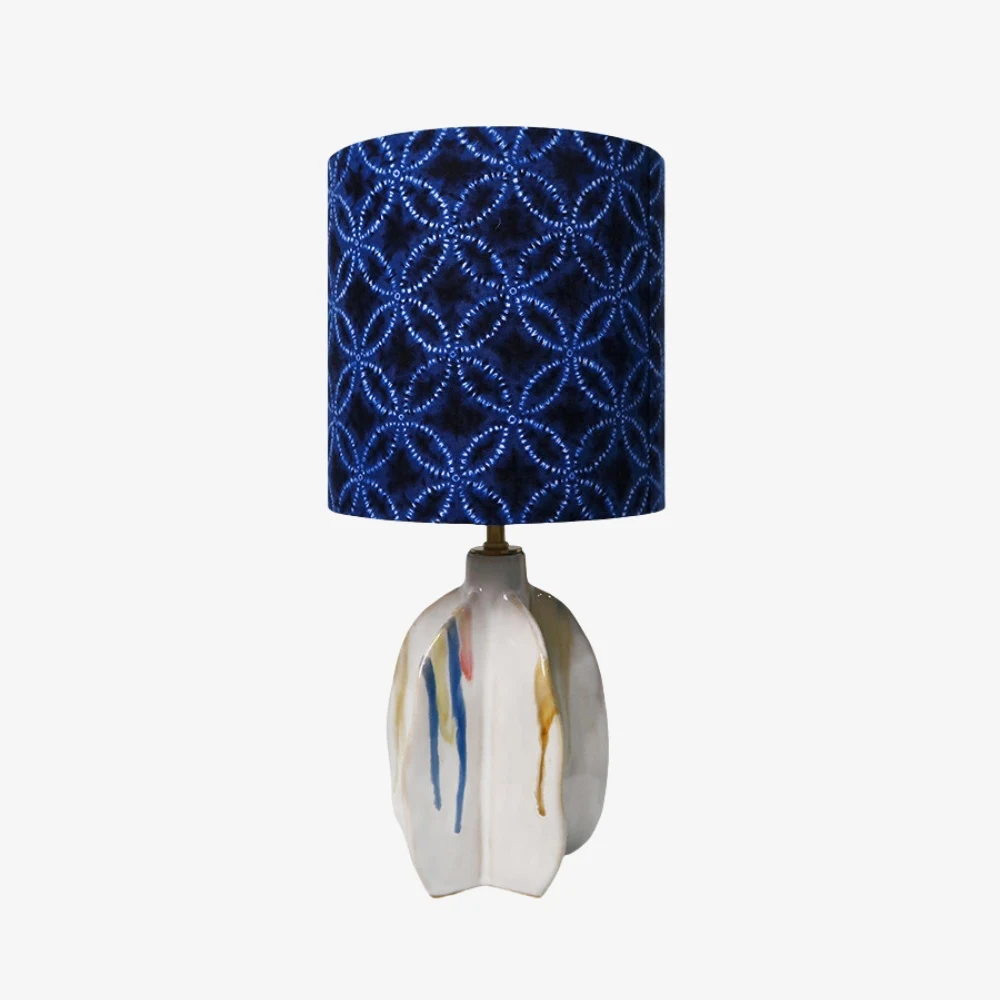 Blue Botanical Ceramic Table Lamp