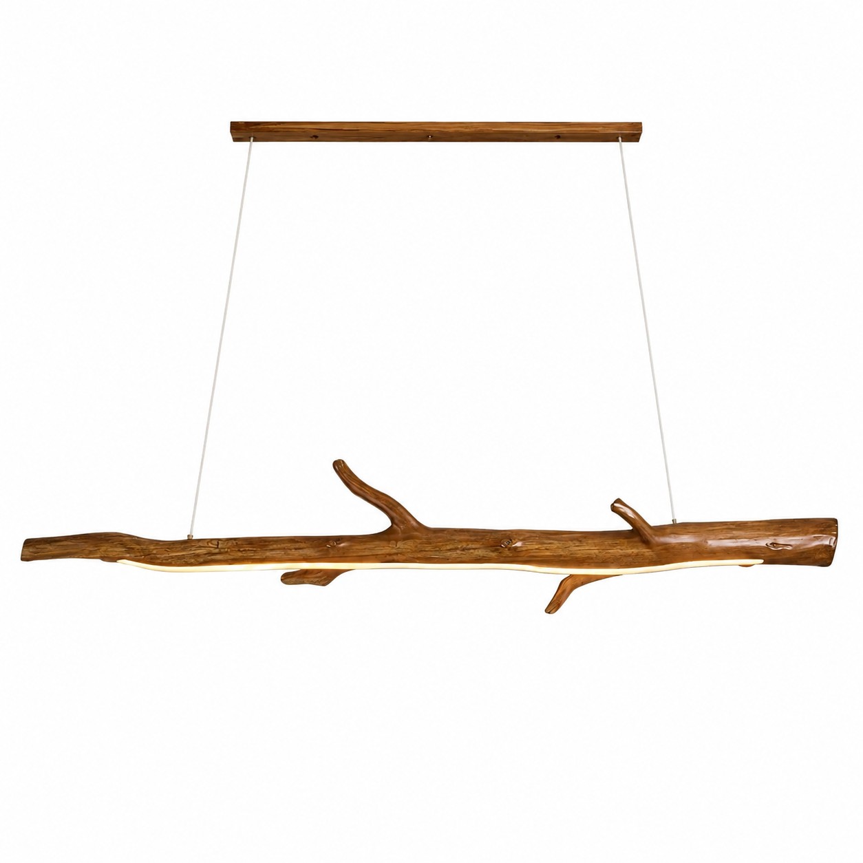 Wood Color Resin Linear Branch Pendant Light