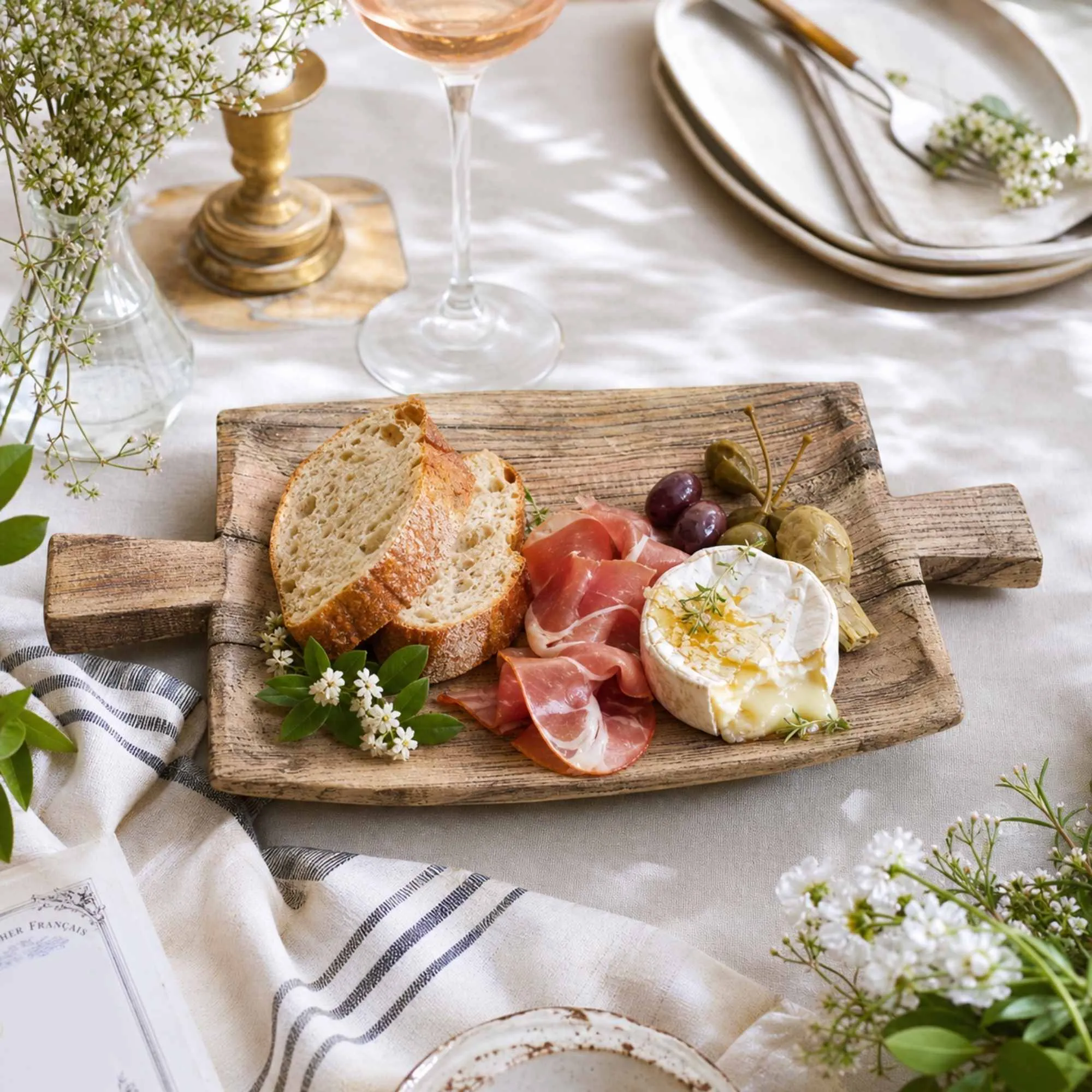 Reclaimed wood tray for bread cheese and appetizers