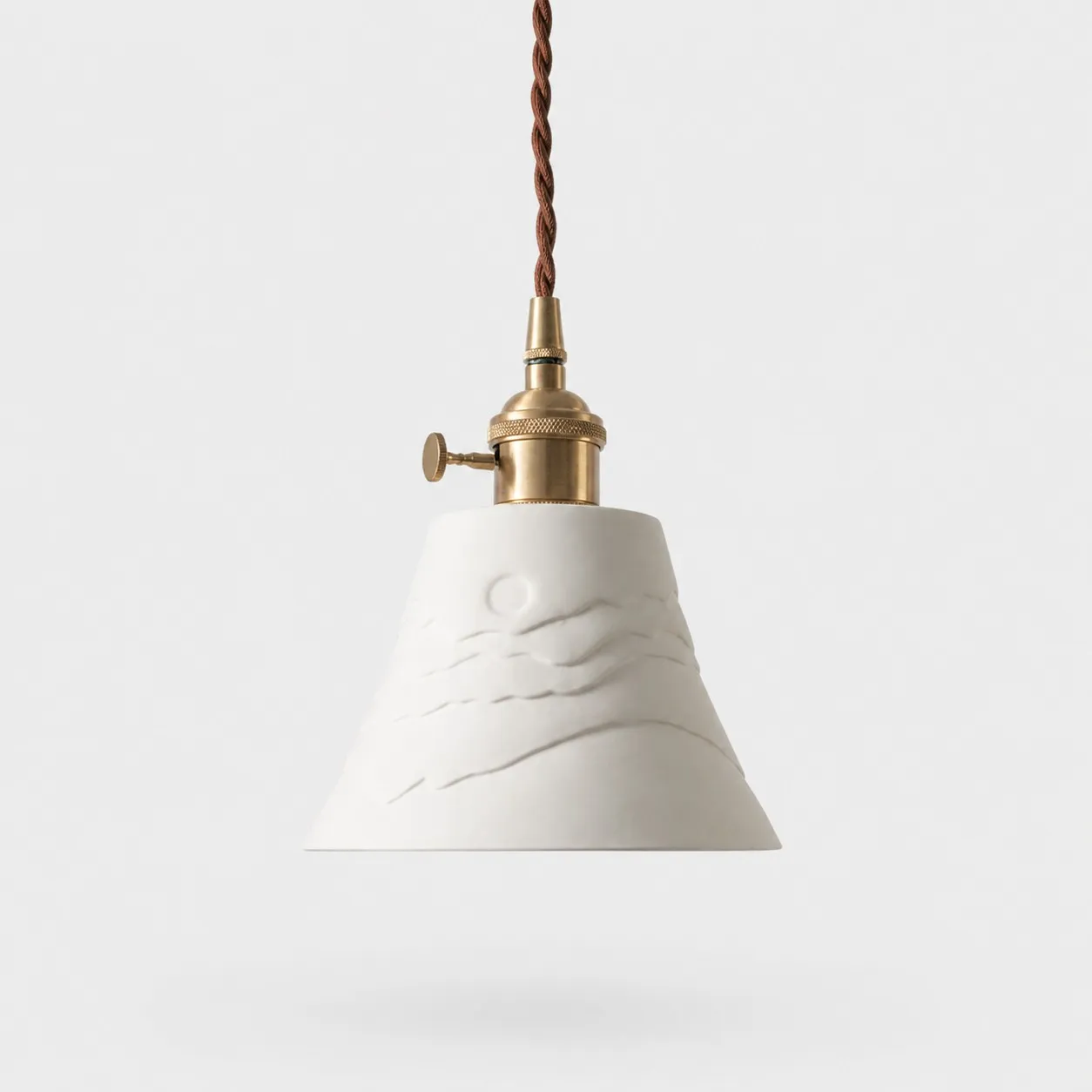 Sunset Relief ceramic pendant light in Ceramic White