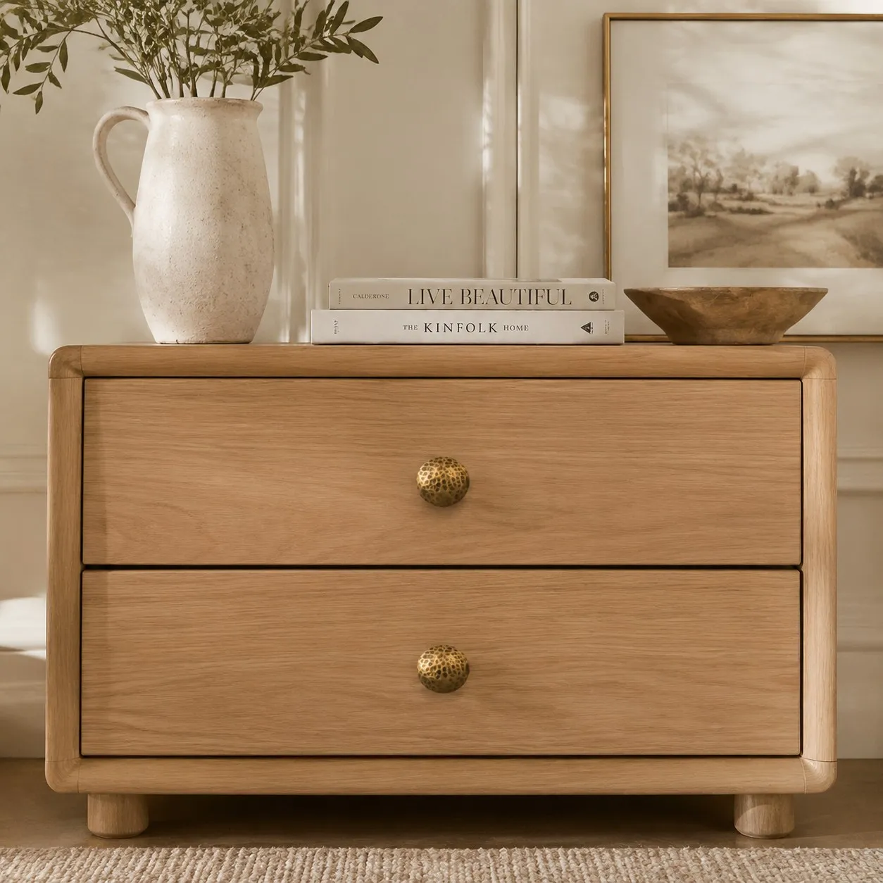 Hammered solid brass cabinet knob