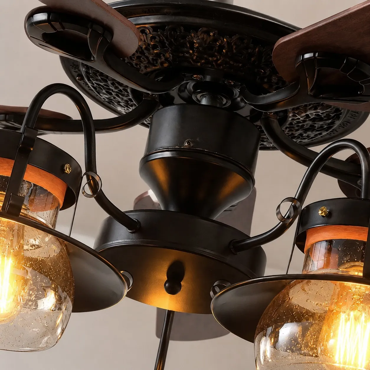 Black motor frame and light arm detail